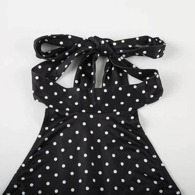Halter Dress Women Elegant Party Slim Backless Sleeveless