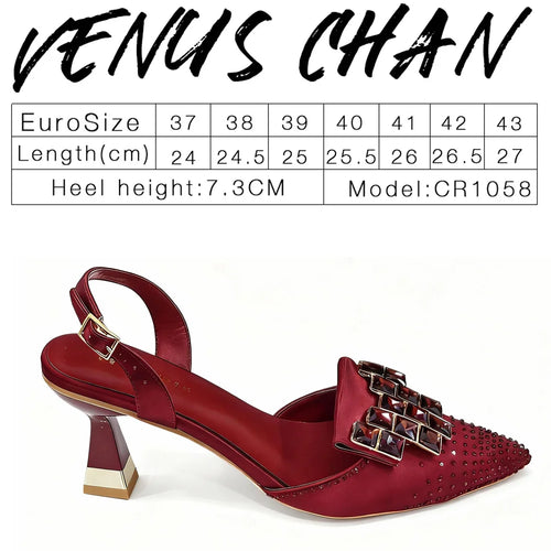 Italy Elegant Rhinestone Pointed Toe High Heels & Matching Bag Set - Perfect for Women's
