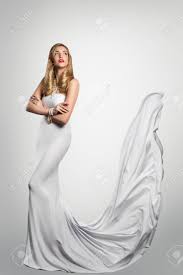 ETHEREAL FLOWING TRAIL MAXI GOWN WHITE