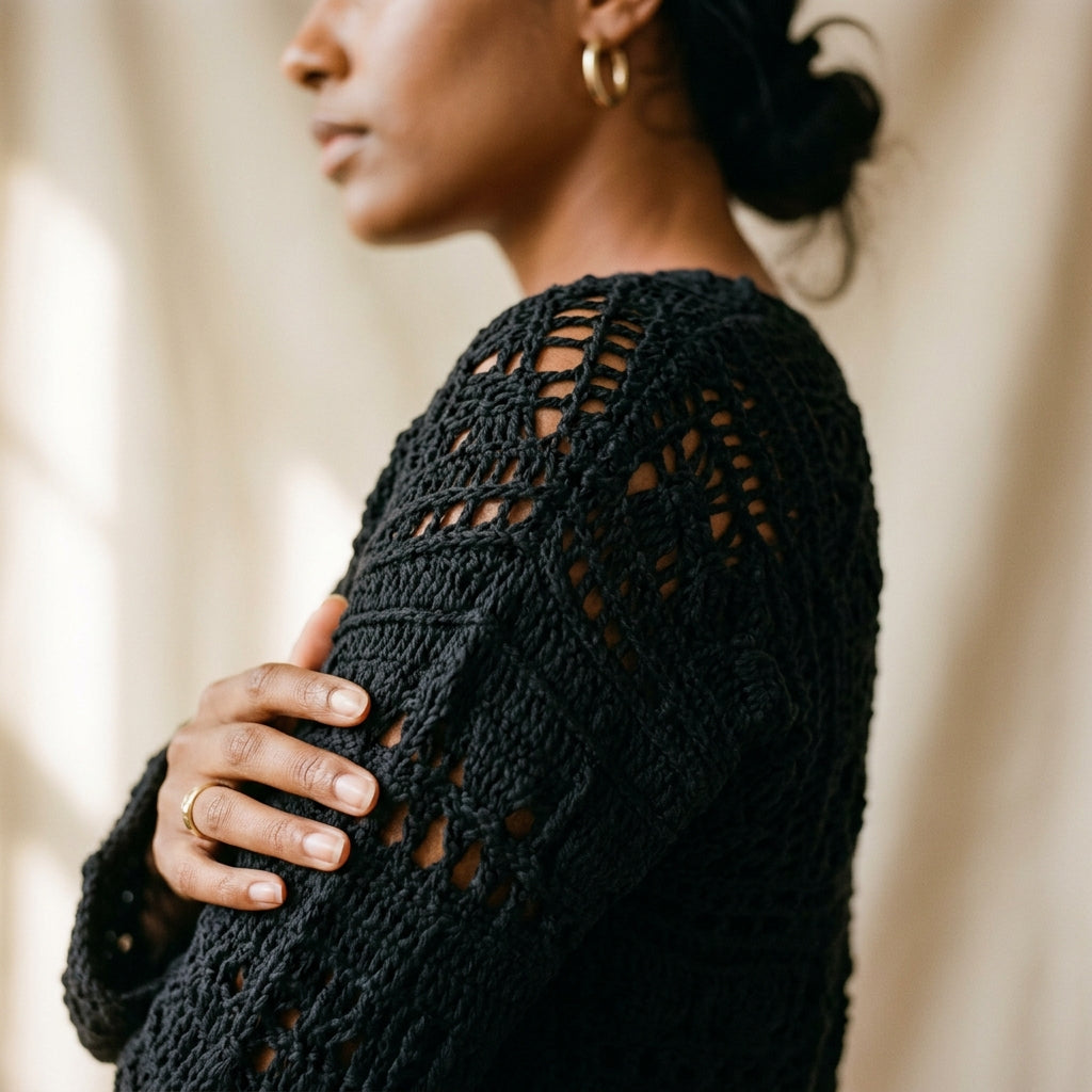 Siren's Obsession Crochet Maxi Dress Black