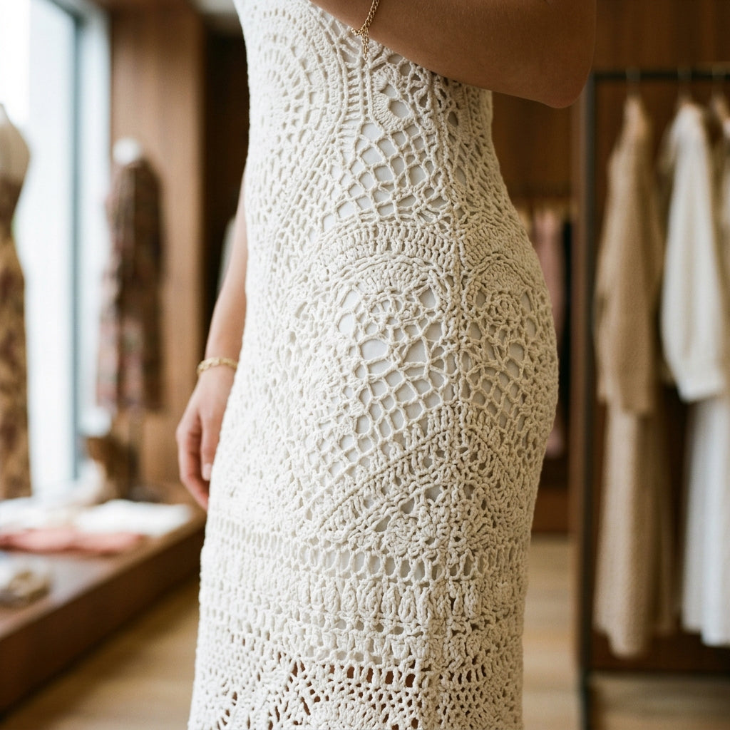 Siren's Obsession Crochet Maxi Dress White